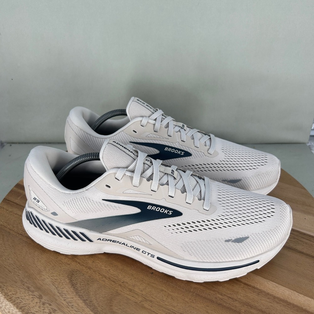 Brooks Adrenaline GTS 23 Mens Running Shoes White Grey 1103911D248 Size 11.5 D